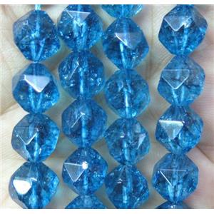 Blue Topaz beads cut round dye, approx 6mm dia