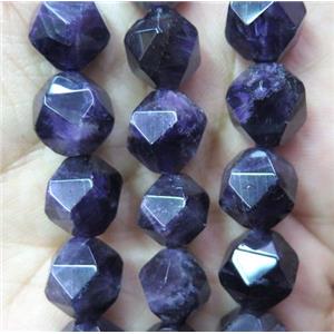 natural purple Amethyst beads cut round, approx 12mm dia