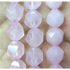 natural pink Rose Quartz beads cut round, approx 12mm dia