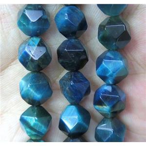 seaBlue Tiger eye stone beads cut round, approx 10mm dia