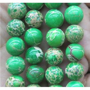 appleGreen Sea Sediment Jasper bead, round, approx 8mm dia