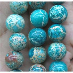 green Sea Sediment Jasper bead, round, approx 6mm dia