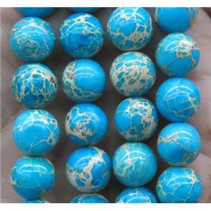 aqua Sea Sediment Jasper bead, round, approx 4mm dia