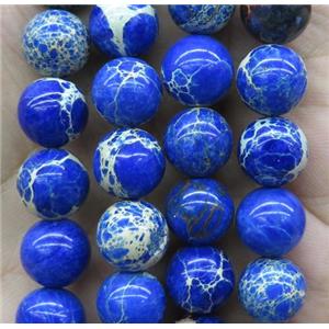 royal-blue Sea Sediment Jasper bead, round, approx 8mm dia