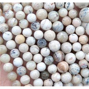 round white Peruvian Moss Opal Jasper beads, approx 6mm dia