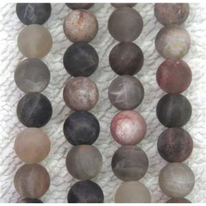 matte black SunStone beads, round, approx 8mm dia