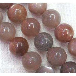 black SunStone beads, round, approx 8mm dia