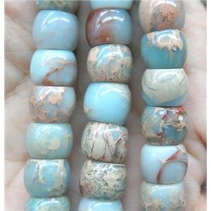 natural Imperial Jasper beads, barrel, A grade, approx 8x10mm