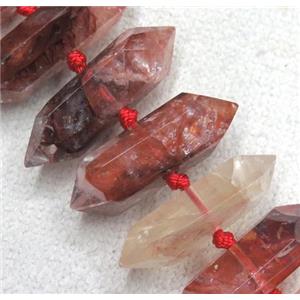 Red Iron-Quartz Bullet Beads Ferruginous, approx 9-38mm