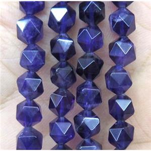 natural Amethyst beads cut round purple, approx 6mm dia