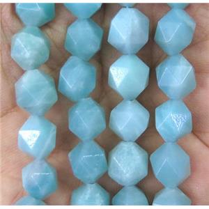 blue Amazonite beads cut round, approx 10mm dia