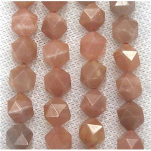 natural peach moonstone beads cut round, approx 12mm dia