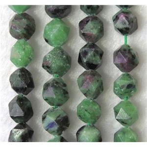 natural Ruby Zoisite beads cut round, approx 6mm dia