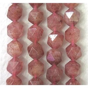 natural pink Strawberry Quartz beads cut round, approx 6mm dia