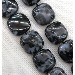 natural black Indigo Gabro beads, square, approx 20x20mm