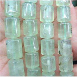 Prehnite tube beads, green, approx 10-14mm