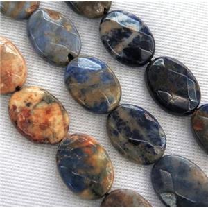 Orange Sodalite beads, faceted oval, approx 10x14mm