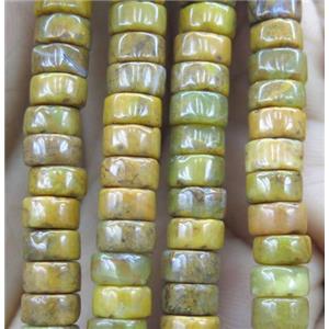 yellow Orpiment Jasper heishi Beads, approx 4mm dia