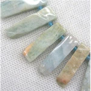 Aquamarine collar beads, stick, approx 15-40mm