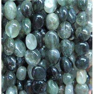 green Rutilated Quartz chip bead, freeform, approx 6-10mm