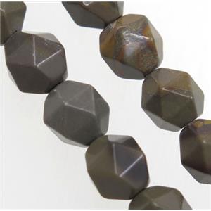 coffee jade ball bead, cut round, approx 12mm dia