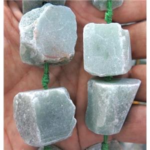 green Aventurine nugget beads, freeform, rough, approx 15-25mm