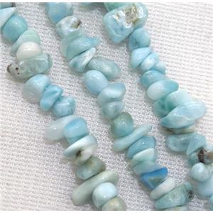 blue Larimar chip beads, freeform, approx 6-8mm, A grade