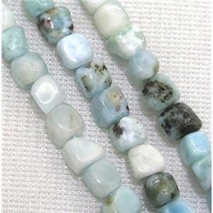 blue Larimar chip beads, freeform, approx 4-5mm, A grade