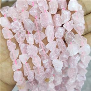 Rose Quartz nugget chip beads, freeform, rough, approx 10-18mm