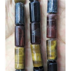 mix tiger eye stone tube beads, approx 8x16mm