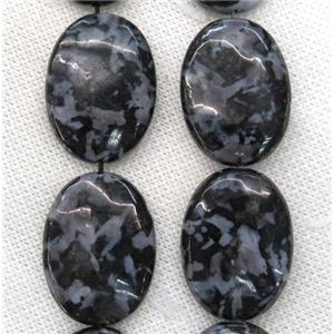 Black Indigo Gabro Oval Beads, approx 22x30mm