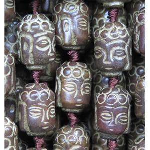 Agalmatolite Buddha Beads, approx 14-19mm, 17pcs per st