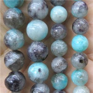 Madagascar Black Amazonite beads, round, approx 6mm dia