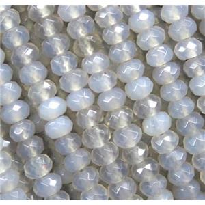 tiny gray agate beads, faceted rondelle, approx 2x4mm