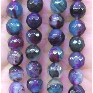 agate bead, faceted round, approx 6mm dia