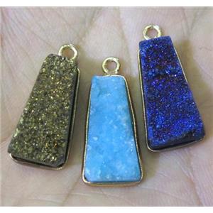 druzy agate pendant, stick, mixed color, 10-20mm