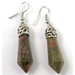 unakite stick earring, approx 10-35mm