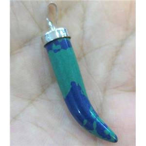 Azurite horn pendant, approx 7-35mm