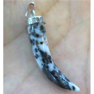 snowflake jasper pendant, horn, approx 7-35mm