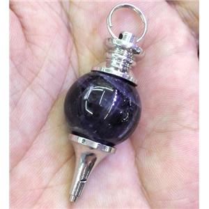 Amethyst pendant, platinum plated, approx 18-30mm