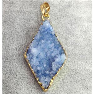 druzy quartz pendant, gold plated, approx 20-30mm