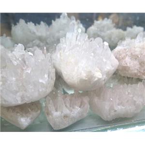 Crystal Quartz Druzy Cluster Freeform Undrilled, approx 20-120mm