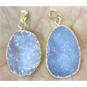 druzy agate pendant, freeform, approx 15-35mm