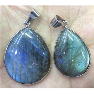 Labradorite pendant, teardrop, AA-grade, approx 20-50mm