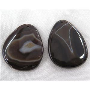 Darkcoffee Agate Slice Pendant Dye, approx 20-60mm