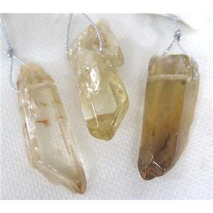 citrine pendant, stick, freeform, approx 15-45mm