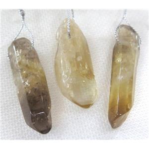 citrine pendant, stick, freeform, approx 15-45mm