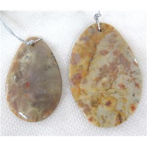 fossil jasper pendant, freeform, approx 15-45mm