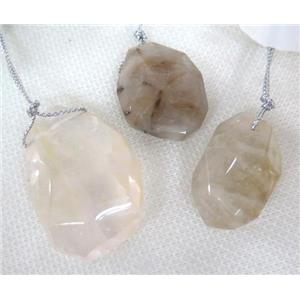 Rutilated Quartz pendant, freeform, approx 15-45mm