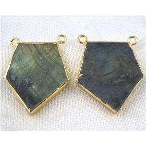 Labradorite pendant, gold plated, approx 28-33mm